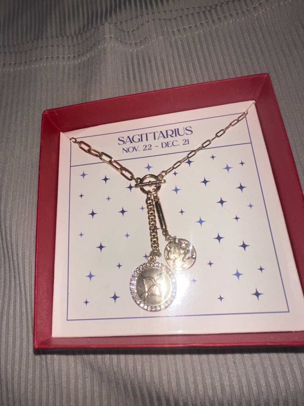 Sagittarius Zodiac Gold Pendant Necklace